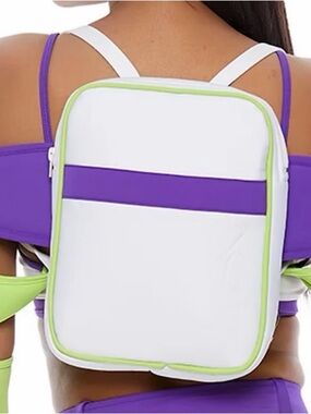 Foreplay White Mini Backpack with Purple Stripe and Lime Trim - Buzz Lightyear